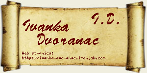 Ivanka Dvoranac vizit kartica